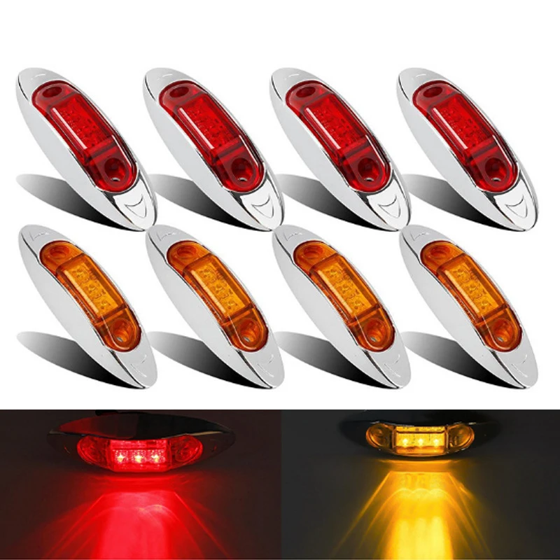 10pcs 3LED 12V/24V Mini Oval Clear Car Trailer Truck Clear Side Marker Lamp Indicator Lorry Turn Signal 5 Color Waterproof Light
10pcs 3LED 12V/24V Mini Oval Clear Car Trailer Truck Clear Side Marker Lamp Indicator Lorry Turn Signal 5 Color Waterproof Light