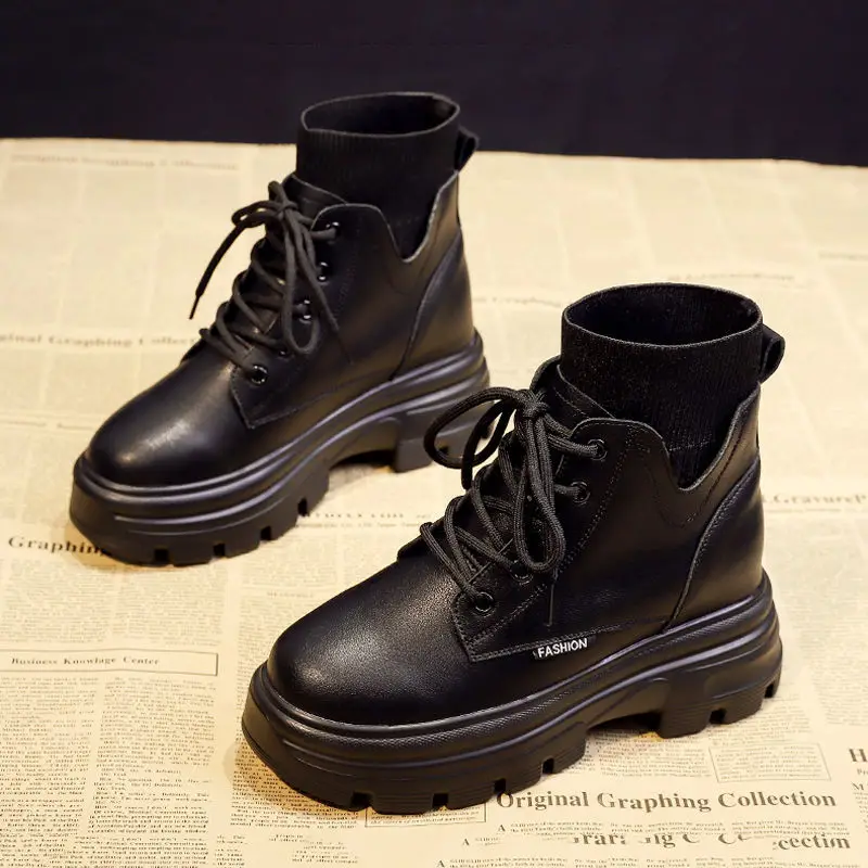 Genuine Leather Ankle Boots For Women's Autumn Boots Woman 2020 Platform Shoes Women Booties Chaussure Femme Black Shoes Woman
Genuine Leather Ankle Boots For Women's Autumn Boots Woman 2020 Platform Shoes Women Booties Chaussure Femme Black Shoes Woman