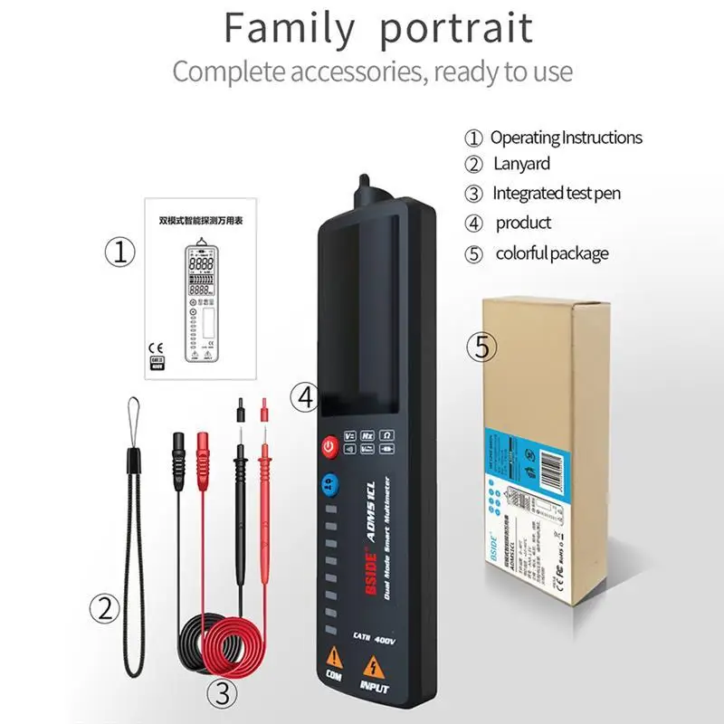 BSIDE Smart Digital Multimeter LCD/EBTN Display Concealed Wire Tester Voltmeter Voltage Detector Resistance Frequency
BSIDE Smart Digital Multimeter LCD/EBTN Display Concealed Wire Tester Voltmeter Voltage Detector Resistance Frequency