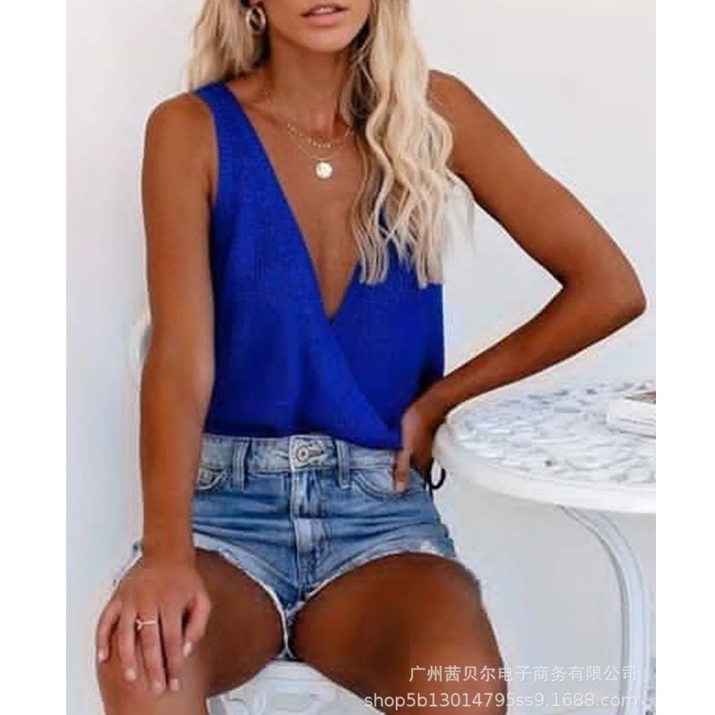 Mandylandy Vest Summer Fashion V-neck Solid Color Pullover Vest Top Women's Casual Loose-Fitting Sleeveless Vest 
Mandylandy Vest Summer Fashion V-neck Solid Color Pullover Vest Top Women's Casual Loose-Fitting Sleeveless Vest