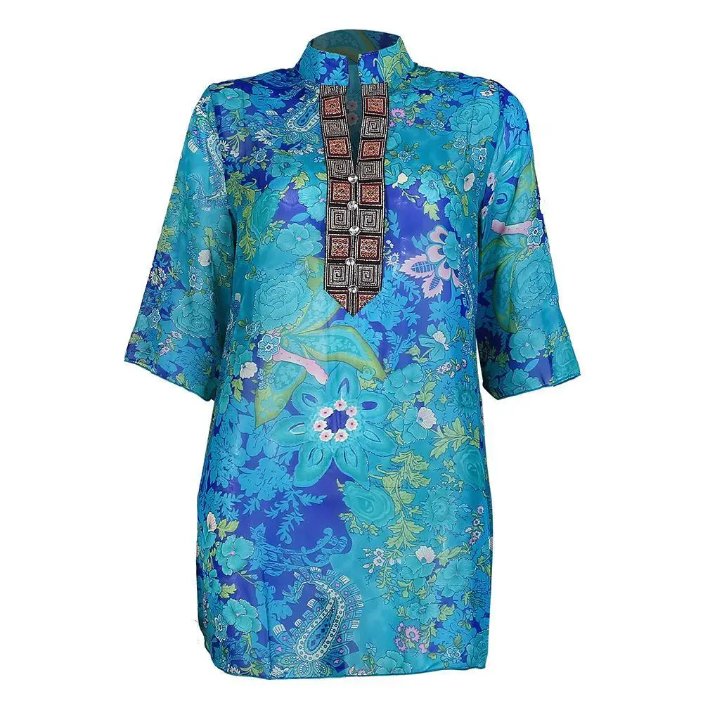 Women Vintage Casual V-Neck Clan Style Summer Elegant Print Three-Dimensional Decoration Half Sleeve Chiffon Dress MM0491
Women Vintage Casual V-Neck Clan Style Summer Elegant Print Three-Dimensional Decoration Half Sleeve Chiffon Dress MM0491