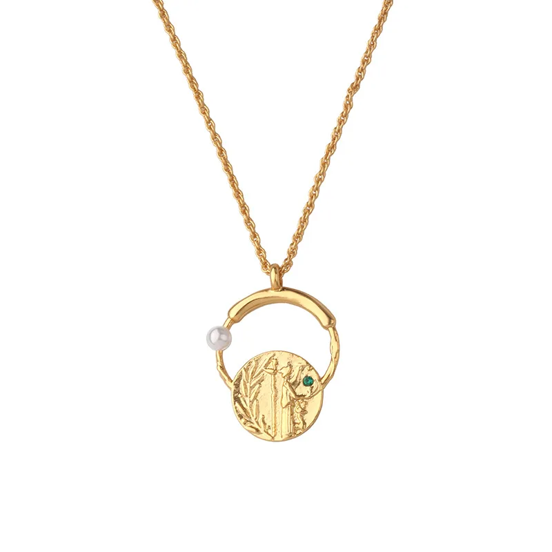 Copper Paper Gold Plating Olive Leaf Gold Coin Necklace Earrings Zeus Portrait Coin Collarbone Chain Pearl Earring
Copper Paper Gold Plating Olive Leaf Gold Coin Necklace Earrings Zeus Portrait Coin Collarbone Chain Pearl Earring