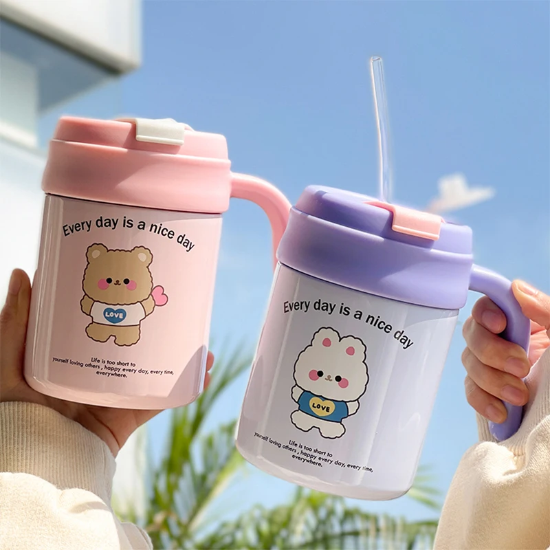 Kawaii Bear Thermal Mug Hot Water Bottle For Tea Coffee Milk Stainless Steel Insulated Cute Drinking Cup With Handle Straw
Kawaii Bear Thermal Mug Hot Water Bottle For Tea Coffee Milk Stainless Steel Insulated Cute Drinking Cup With Handle Straw