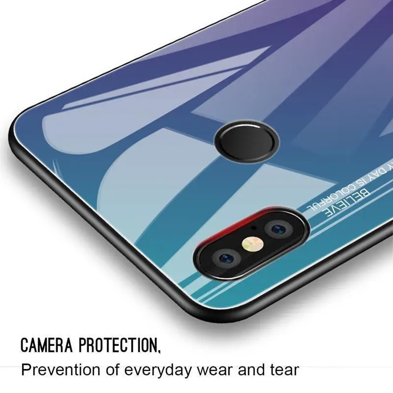 Чехол с градиентным закаленным стеклом для Xiaomi Redmi Note 8 7 6 Pro 5 Plus 6A 7A Mi Lite A2 A1 9 t Pocophone