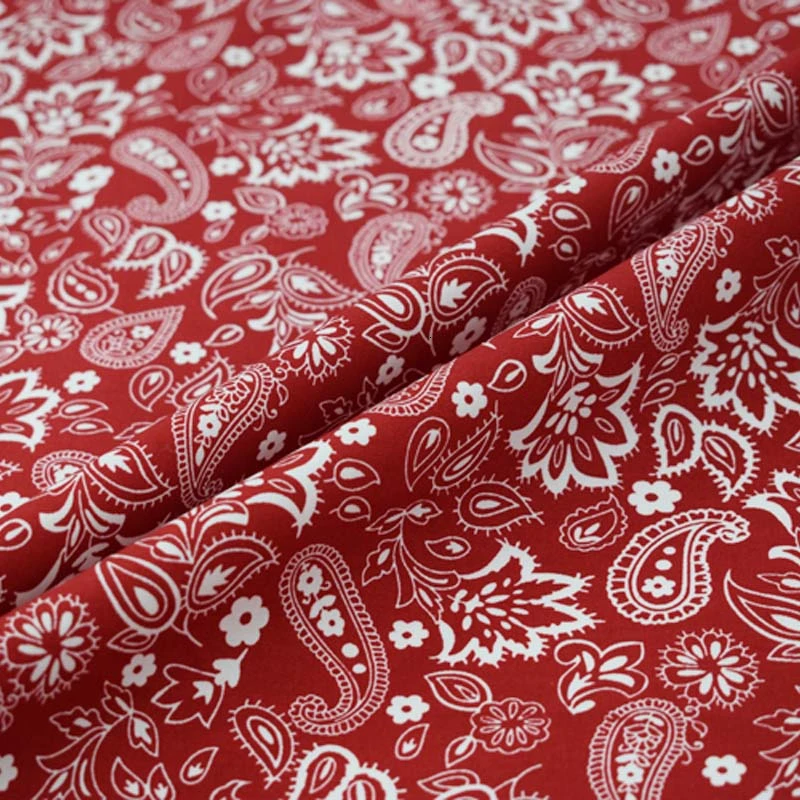 Red bottom paisley pure cotton fabric for dress shirt bazin riche vestidos tissu telas por metro african tissus stoffen tecidos | Дом и сад