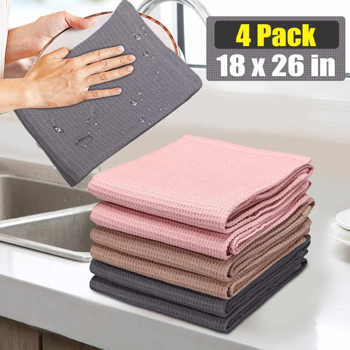 4Pcs Anti-grease Waffle Wiping Rags Super Absorbent Microfiber Cleaning Cloth Home Washing Dish Kitchen Household Cleaning Towel
4Pcs Anti-grease Waffle Wiping Rags Super Absorbent Microfiber Cleaning Cloth Home Washing Dish Kitchen Household Cleaning Towel