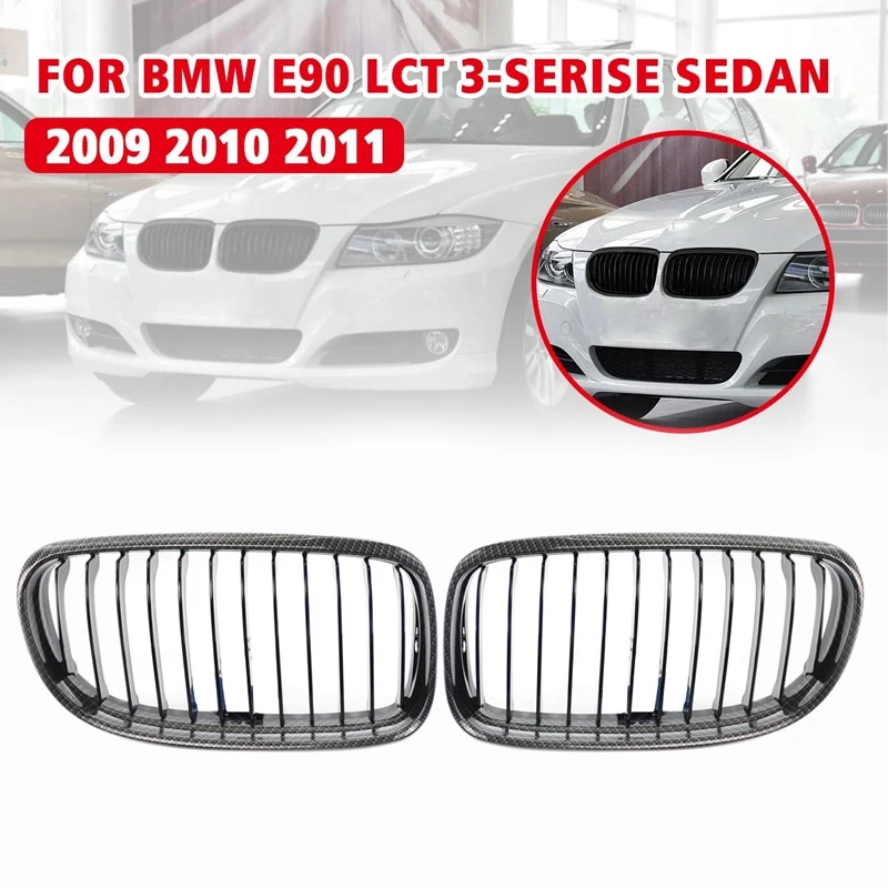 Carbon Fiber Look Front Bumper Kidney Grill Grille for -BMW E90 E91 Sedan 4Dr LCI 2009-2011 51137201969 51137201970
Carbon Fiber Look Front Bumper Kidney Grill Grille for -BMW E90 E91 Sedan 4Dr LCI 2009-2011 51137201969 51137201970