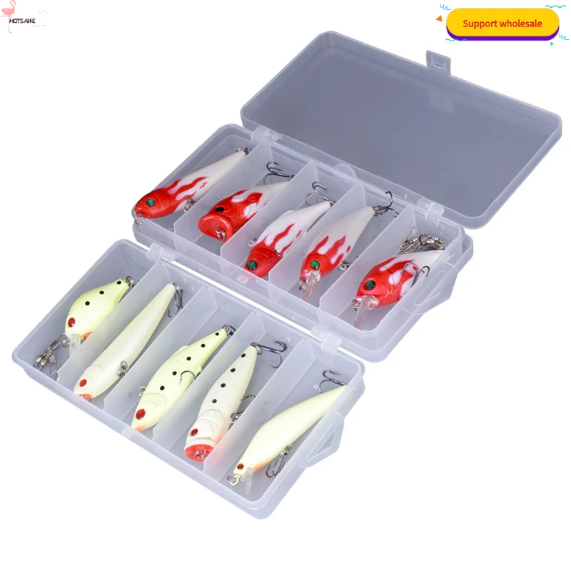 5pcs/lot Fishing Lure Set Minnow Easy Shiner Chatter Hard Bait Luminous Hooks Meredith Fishing Tackle Box Whopper Plopper
5pcs/lot Fishing Lure Set Minnow Easy Shiner Chatter Hard Bait Luminous Hooks Meredith Fishing Tackle Box Whopper Plopper