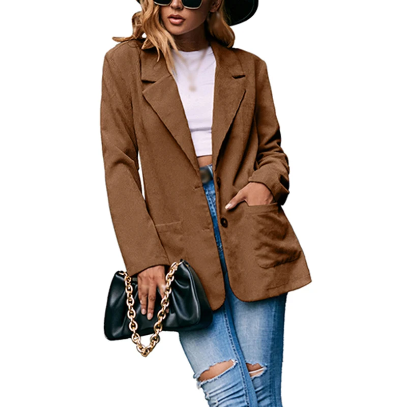 Women Blazers Casual Top Women Long Coat Winter Corduroy Pocket Single Breasted Blazer Solid Suit Jacket GTYHJN1 
Women Blazers Casual Top Women Long Coat Winter Corduroy Pocket Single Breasted Blazer Solid Suit Jacket GTYHJN1