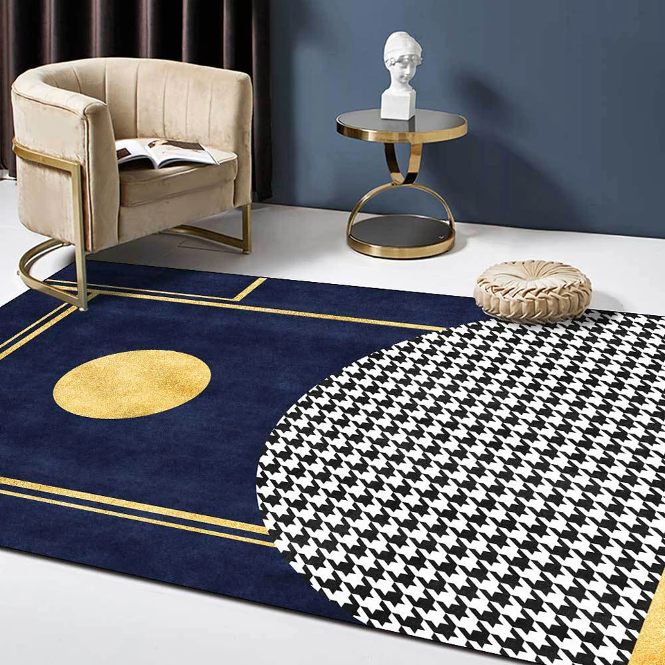 Nordic Golden Dark Blue Carpet 3D Houndstooth Geometric Area Rugs For Living Room Bedroom Carpet Modern Parlor Home Floor Mat
Nordic Golden Dark Blue Carpet 3D Houndstooth Geometric Area Rugs For Living Room Bedroom Carpet Modern Parlor Home Floor Mat
