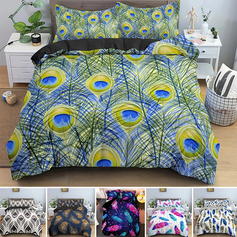 Boho Beautiful Feathers Bedclothes Psychedelic Duvet Cover Set With Pillowcase Single Double King Queen Size Bedding Sets
Boho Beautiful Feathers Bedclothes Psychedelic Duvet Cover Set With Pillowcase Single Double King Queen Size Bedding Sets