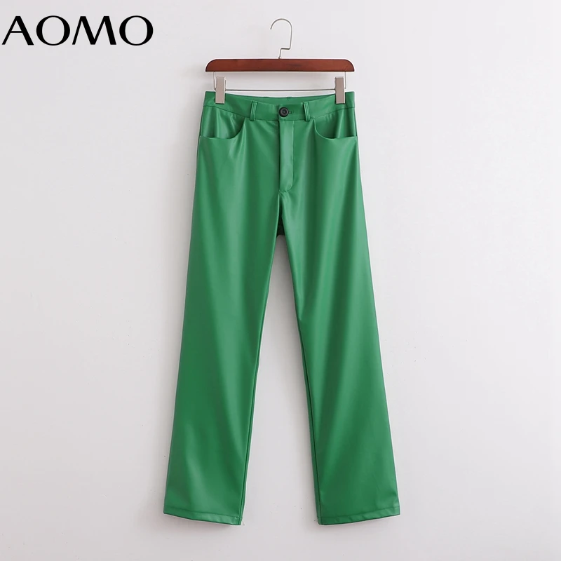 Брюки AOMO женские из экокожи, зеленые штаны на молнии, 1D44A, Осень-зима
Брюки AOMO женские из экокожи, зеленые штаны на молнии, 1D44A, Осень-зима