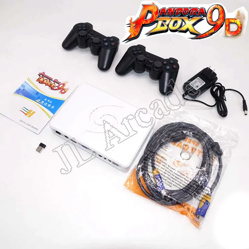 

Pandora Box 9d with double Wired Gamepad Wireless Joypad Set 2500 in 1 arcade video game support 3d tekken mortal kombat pacman