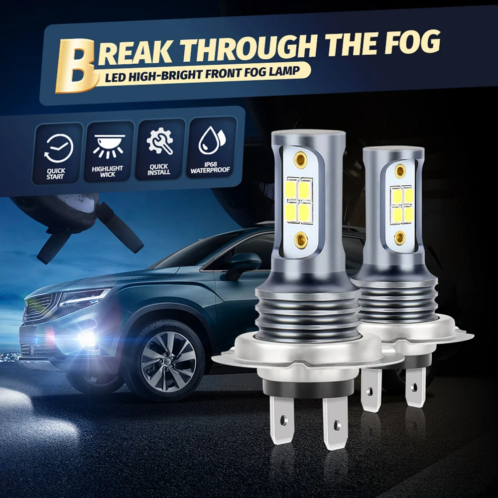 LED Fog Light Car IP68 Bulbs 16W/pair 1000LM Aluminum Products Durable 6000K 12V To 24V H7 2pcs H7 Waterproof Accessories
LED Fog Light Car IP68 Bulbs 16W/pair 1000LM Aluminum Products Durable 6000K 12V To 24V H7 2pcs H7 Waterproof Accessories