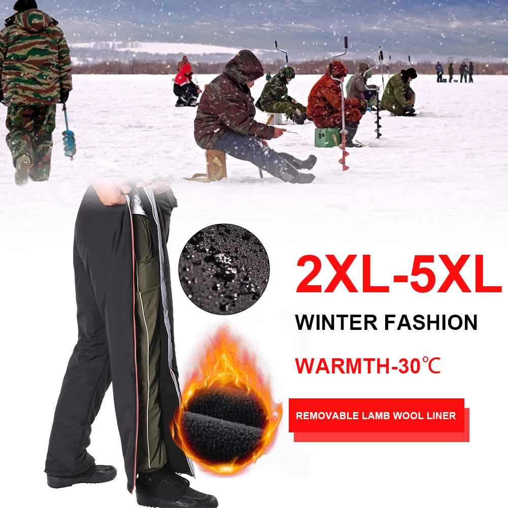 Winter Warm Fishing Pants Men's Waterproof Thermal Fleece Lining Pants Side Zipper Cotton Trousers Outdoor Camping Hiking Pants
Winter Warm Fishing Pants Men's Waterproof Thermal Fleece Lining Pants Side Zipper Cotton Trousers Outdoor Camping Hiking Pants