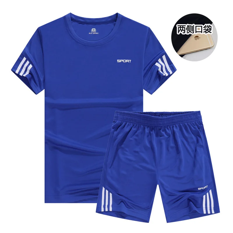 New summer sportswear suit men's short sleeve shorts morning running fitness suit sweat absorption and ventilation
New summer sportswear suit men's short sleeve shorts morning running fitness suit sweat absorption and ventilation