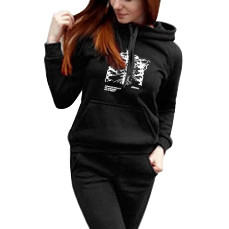 Women' Sport Suit Sweatshirt+Pants Set Gothic Skull Printed Casual 2 Piece Set Warm Solid Tracksuit Women Set Ladies Autumn Suit
Women' Sport Suit Sweatshirt+Pants Set Gothic Skull Printed Casual 2 Piece Set Warm Solid Tracksuit Women Set Ladies Autumn Suit