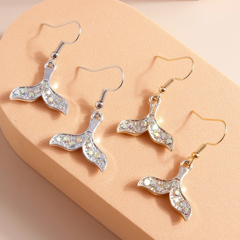 4pcs Exquisite Trendy Crystal Mermaid Dangle Earrings Women New Fashion Alloy Eardrop European American Wedding Jewelry Gifts
4pcs Exquisite Trendy Crystal Mermaid Dangle Earrings Women New Fashion Alloy Eardrop European American Wedding Jewelry Gifts