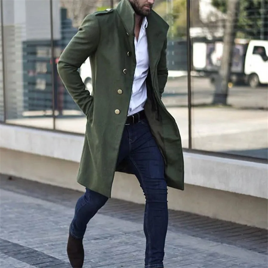 Designer Men Coats British Style Lapel Neck Long Sleeve Loose Trench Coats Casual Solid Color Man Outerwear
Designer Men Coats British Style Lapel Neck Long Sleeve Loose Trench Coats Casual Solid Color Man Outerwear