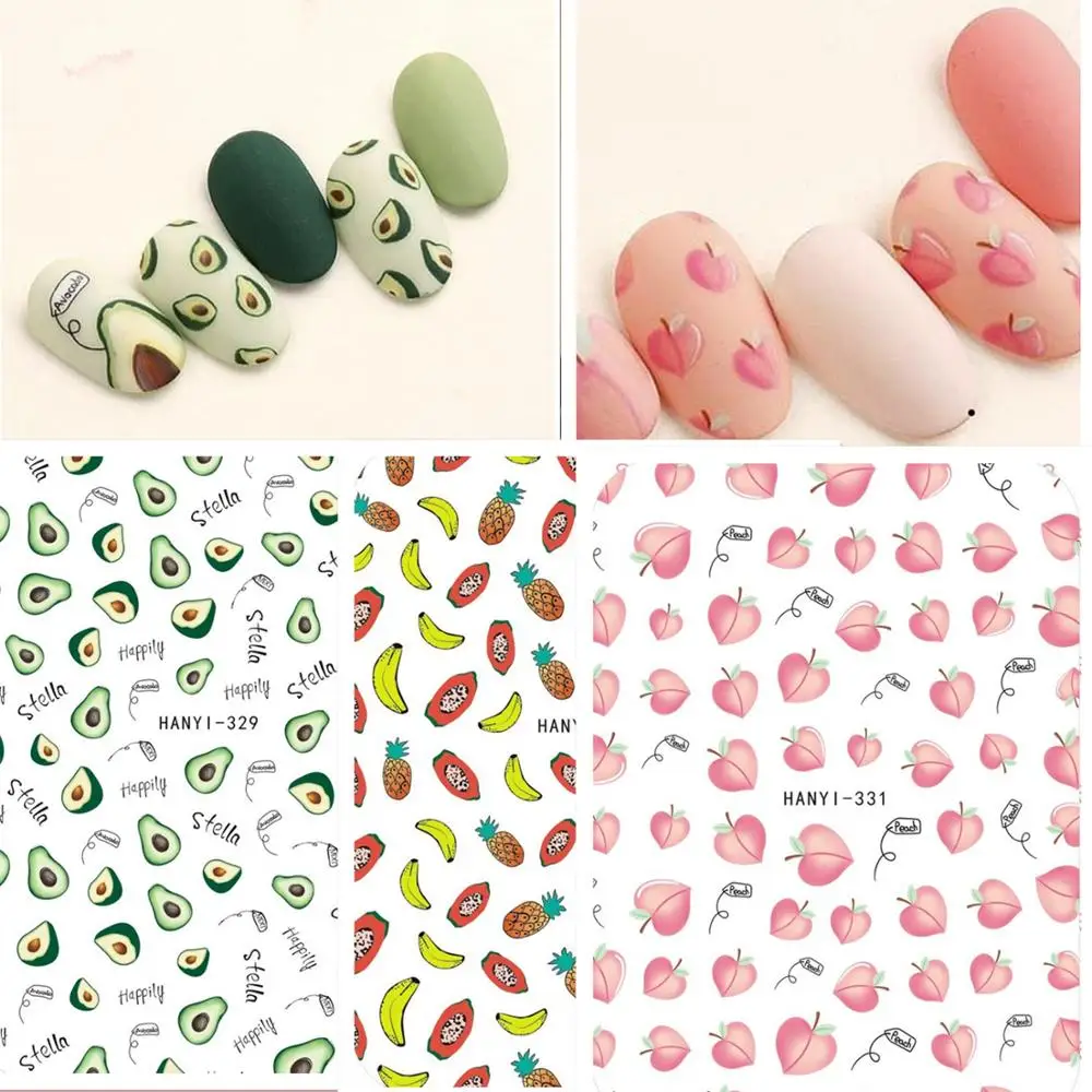 Newest HANYI 329 331 friut design nail art sticker decal stamping back gule DIY nail decoration tips
Newest HANYI 329 331 friut design nail art sticker decal stamping back gule DIY nail decoration tips