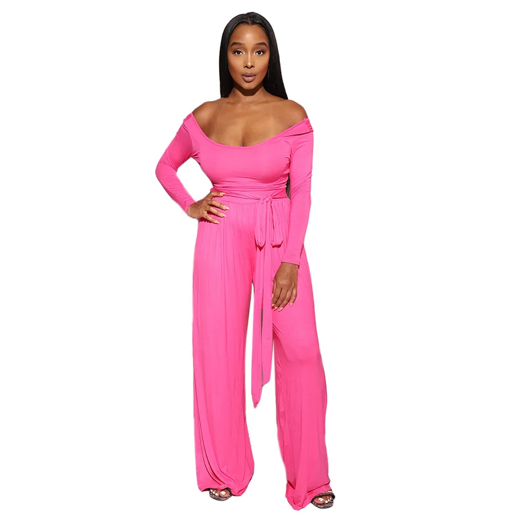 Autumn new fashion solid color casual women's suit slim fit off shoulder long sleeve shirt and trousers set
Autumn new fashion solid color casual women's suit slim fit off shoulder long sleeve shirt and trousers set