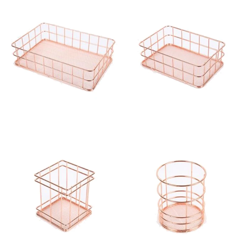 Rose Gold Metal Wire Storage Basket Cosmetic Organizer Holder Home Office Desk Toiletry Collection Bathroom Shelf
Rose Gold Metal Wire Storage Basket Cosmetic Organizer Holder Home Office Desk Toiletry Collection Bathroom Shelf