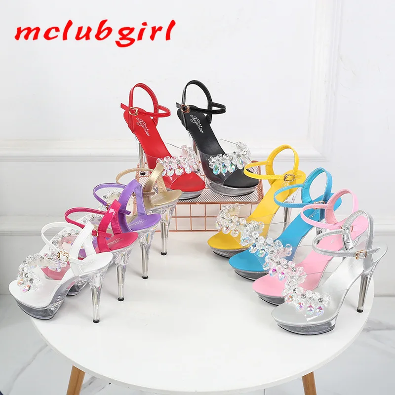 Mclubgirl New Pure Color Transparent Super High Heel Waterproof Platform Rhinestone Sexy Fairy Stiletto Sandals LFD
Mclubgirl New Pure Color Transparent Super High Heel Waterproof Platform Rhinestone Sexy Fairy Stiletto Sandals LFD