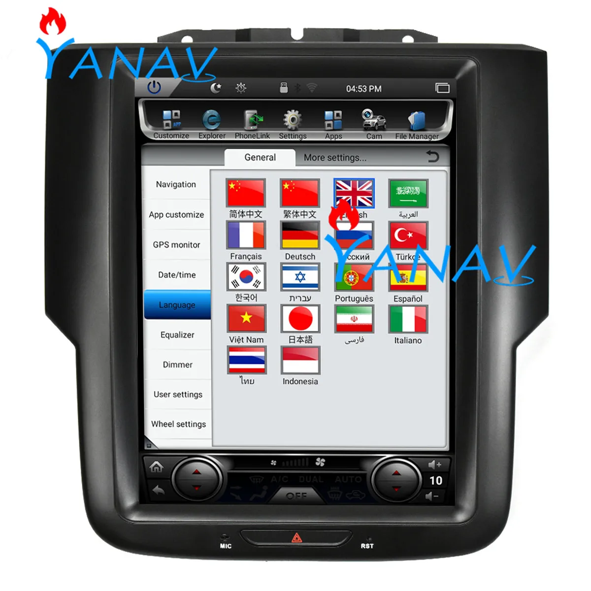 vertical 10.4 inch Screen car stereo Car GPS Navigation with Android system multimedia player For-dodge ram 2011 with ram 4+46GB
vertical 10.4 inch Screen car stereo Car GPS Navigation with Android system multimedia player For-dodge ram 2011 with ram 4+46GB