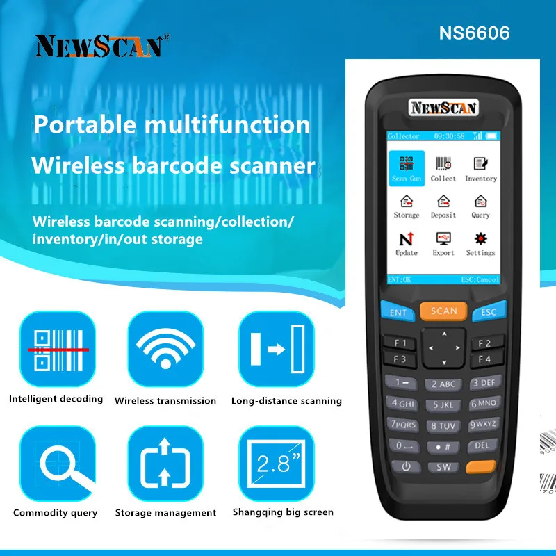 Беспроводной сканер штрих-кодов NS6606 2D для склада
Беспроводной сканер штрих-кодов NS6606 2D для склада