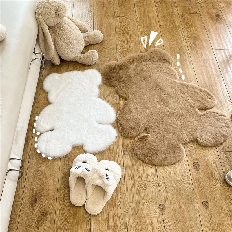 Soft Plush Cute Bear Carpet Imitated Rabbit Fur Livingroom Door Mat Girls Kids Bedroom Door Rugs Home Decor 
Soft Plush Cute Bear Carpet Imitated Rabbit Fur Livingroom Door Mat Girls Kids Bedroom Door Rugs Home Decor