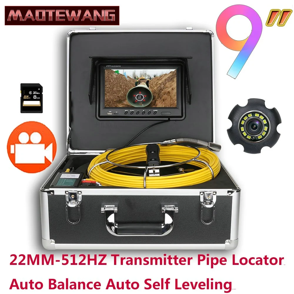 9" DVR Sewer Pipe Inspection Video Camera with Auto balance Auto Self Leveling 512HZ Transmitter Pipe Locator Endoscope System
9" DVR Sewer Pipe Inspection Video Camera with Auto balance Auto Self Leveling 512HZ Transmitter Pipe Locator Endoscope System