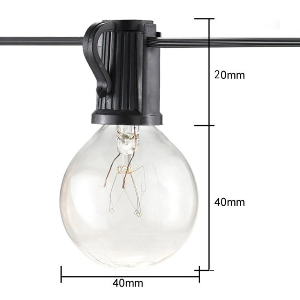 G40 Tungsten Lamp Bulb 15m 10/25/30 LED String Lights Garland Glass Ball Lights Bulbs Indoor Outdoor Patio Party Festival Decor
G40 Tungsten Lamp Bulb 15m 10/25/30 LED String Lights Garland Glass Ball Lights Bulbs Indoor Outdoor Patio Party Festival Decor