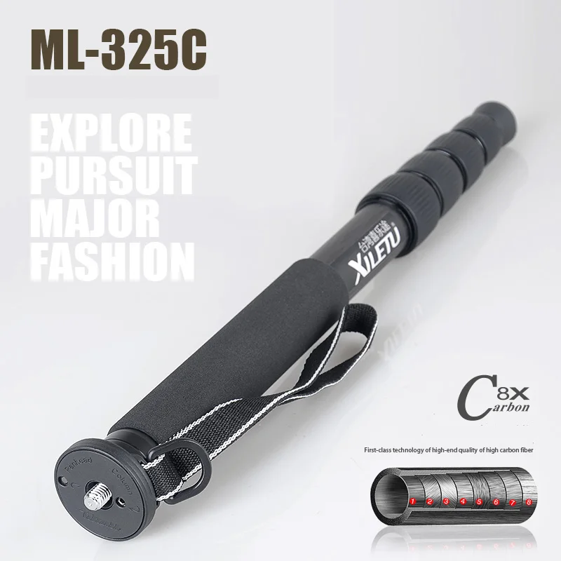 

ML-325C Carbon Fiber Tripod Monopod Stable Pole For Canon Nikon Digital Camera With stainless steel Spike Xiletu