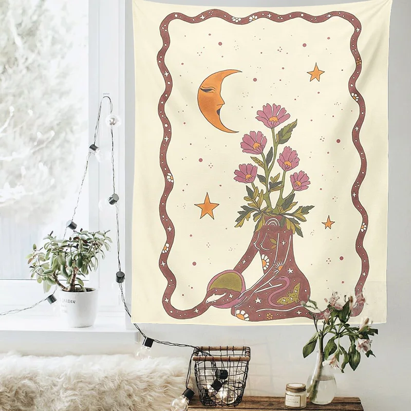 Tarot Card Tapestry Astrology Divination Witchcraft Sun Moon Goddess Sun Moon Star Wall Hanging Decor plant flower Tapestry
Tarot Card Tapestry Astrology Divination Witchcraft Sun Moon Goddess Sun Moon Star Wall Hanging Decor plant flower Tapestry