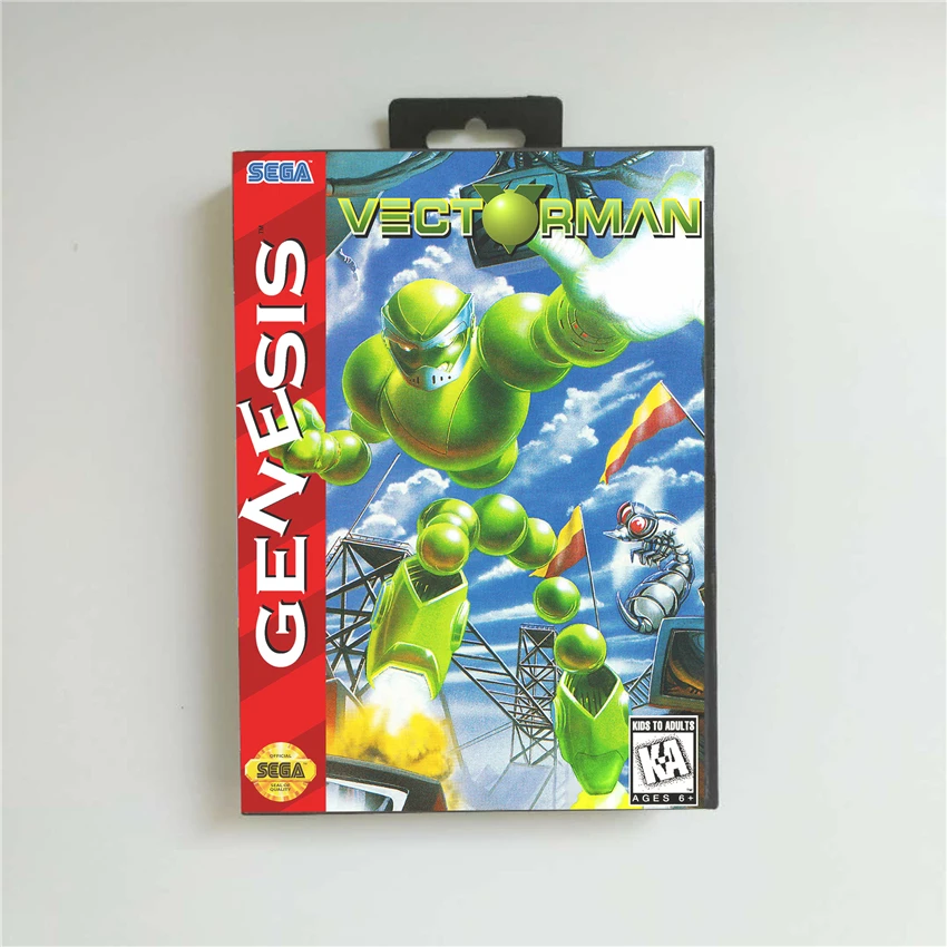 Vectorman-крышка США с розничной коробкой 16 бит MD игровая карта для Sega Megadrive Genesis