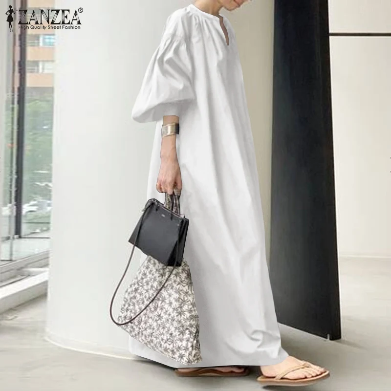 Fashion ZANZEA Women V Neck Lantern Sleeve Maxi Long Dress Autumn Spring Sundress Kaftan Solid Loose Party Vestidos Oversized
Fashion ZANZEA Women V Neck Lantern Sleeve Maxi Long Dress Autumn Spring Sundress Kaftan Solid Loose Party Vestidos Oversized