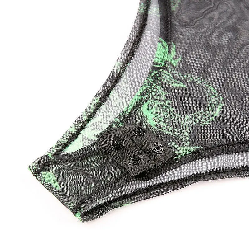 Women Lady See through High Collar Mesh Sheer Bodysuit Long Sleeve Printed Romper Bodysuits Stretch Bodysuit Leotard Top Blouse
Women Lady See through High Collar Mesh Sheer Bodysuit Long Sleeve Printed Romper Bodysuits Stretch Bodysuit Leotard Top Blouse