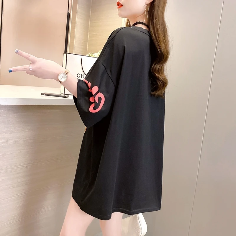 2021 New Summer Printed Korean Style Cartoon Printed Short-Sleeved T-shirt for Plump Girls Loose plus Size Women's Clothing
2021 New Summer Printed Korean Style Cartoon Printed Short-Sleeved T-shirt for Plump Girls Loose plus Size Women's Clothing