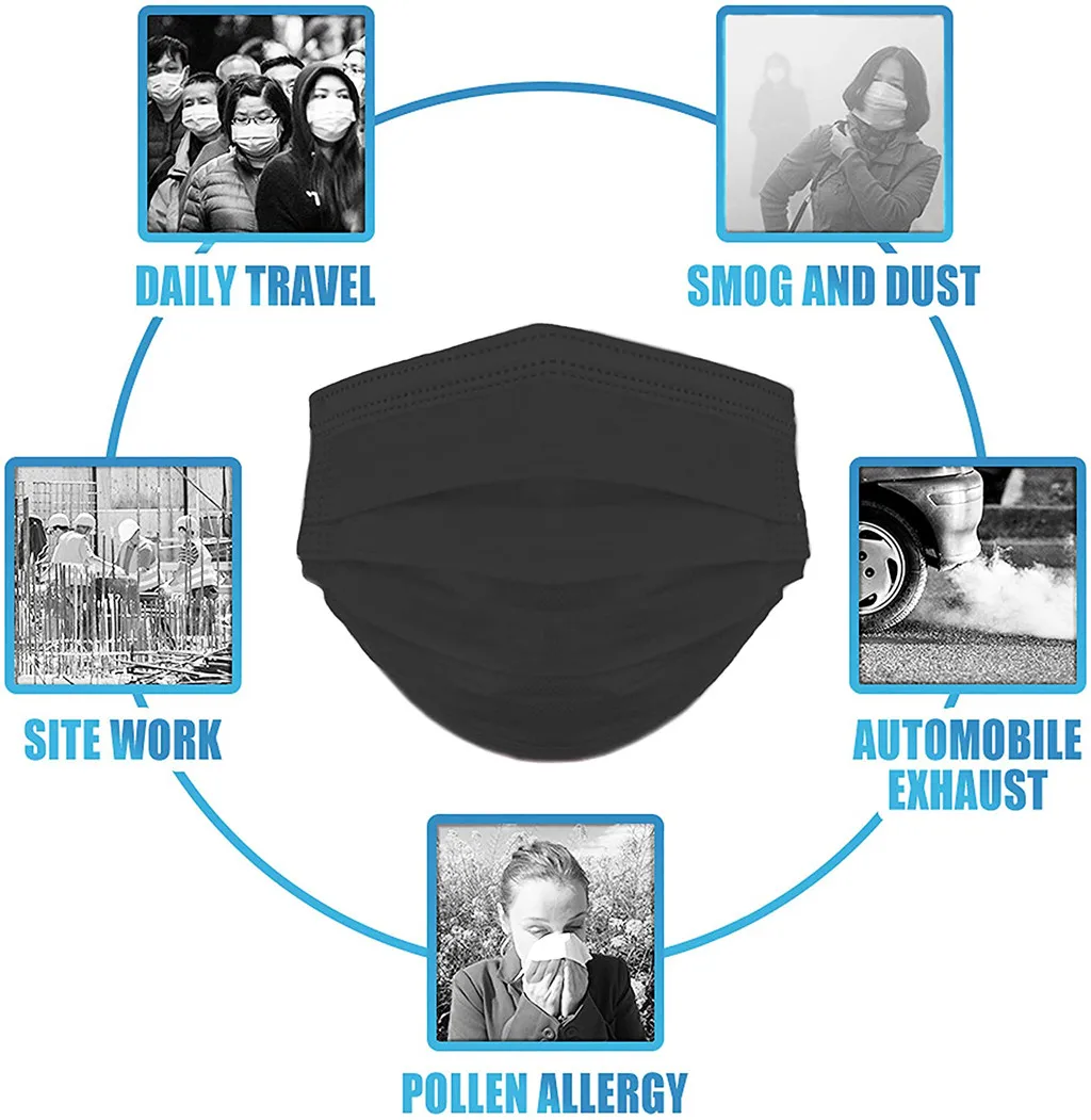 50Pcs Mouth Mask Disposable Black Cotton Mouth Face Masks Non-Woven Mask 3 Filter In Stock Dust-proof for Men Women masque
50Pcs Mouth Mask Disposable Black Cotton Mouth Face Masks Non-Woven Mask 3 Filter In Stock Dust-proof for Men Women masque