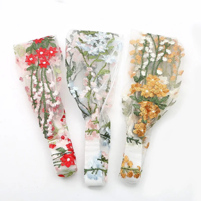 Girls Women Embroidery Flower Headbands Fashion Lace Net Yarn Retro Turban Flat Summer Vintage Elastic Make Up Hair Accessories 
Girls Women Embroidery Flower Headbands Fashion Lace Net Yarn Retro Turban Flat Summer Vintage Elastic Make Up Hair Accessories