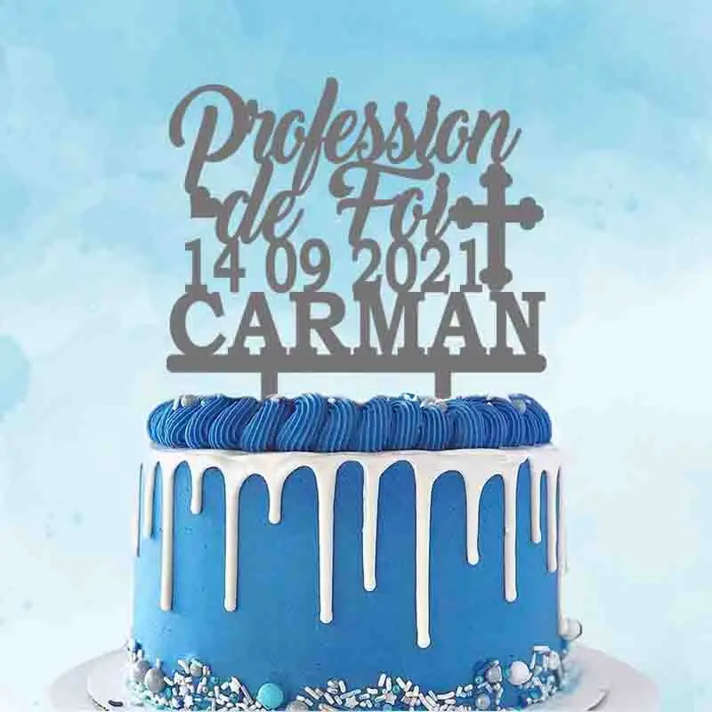 Personalized Profession Cake Topper Profession de Foi Carman Custom Your Name Date Kid's Profession de Foi Party Cake Decoration
Personalized Profession Cake Topper Profession de Foi Carman Custom Your Name Date Kid's Profession de Foi Party Cake Decoration