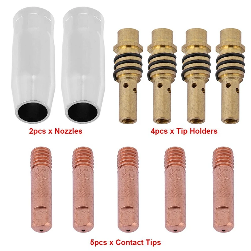 11Pcs Nozzles Contact Tips Holders MIG Welder Consumable Accessory Fit for 15AK Torch Tool Welding Machine 
11Pcs Nozzles Contact Tips Holders MIG Welder Consumable Accessory Fit for 15AK Torch Tool Welding Machine