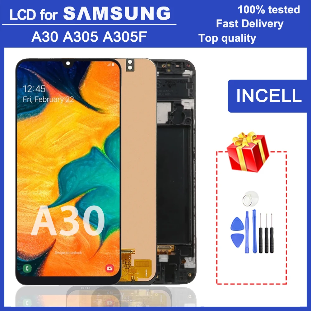 Фото ЖК-дисплей 6 4 дюйма для Samsung Galaxy A30 A305/DS A305F A305FD A305A с сенсорным экраном и
