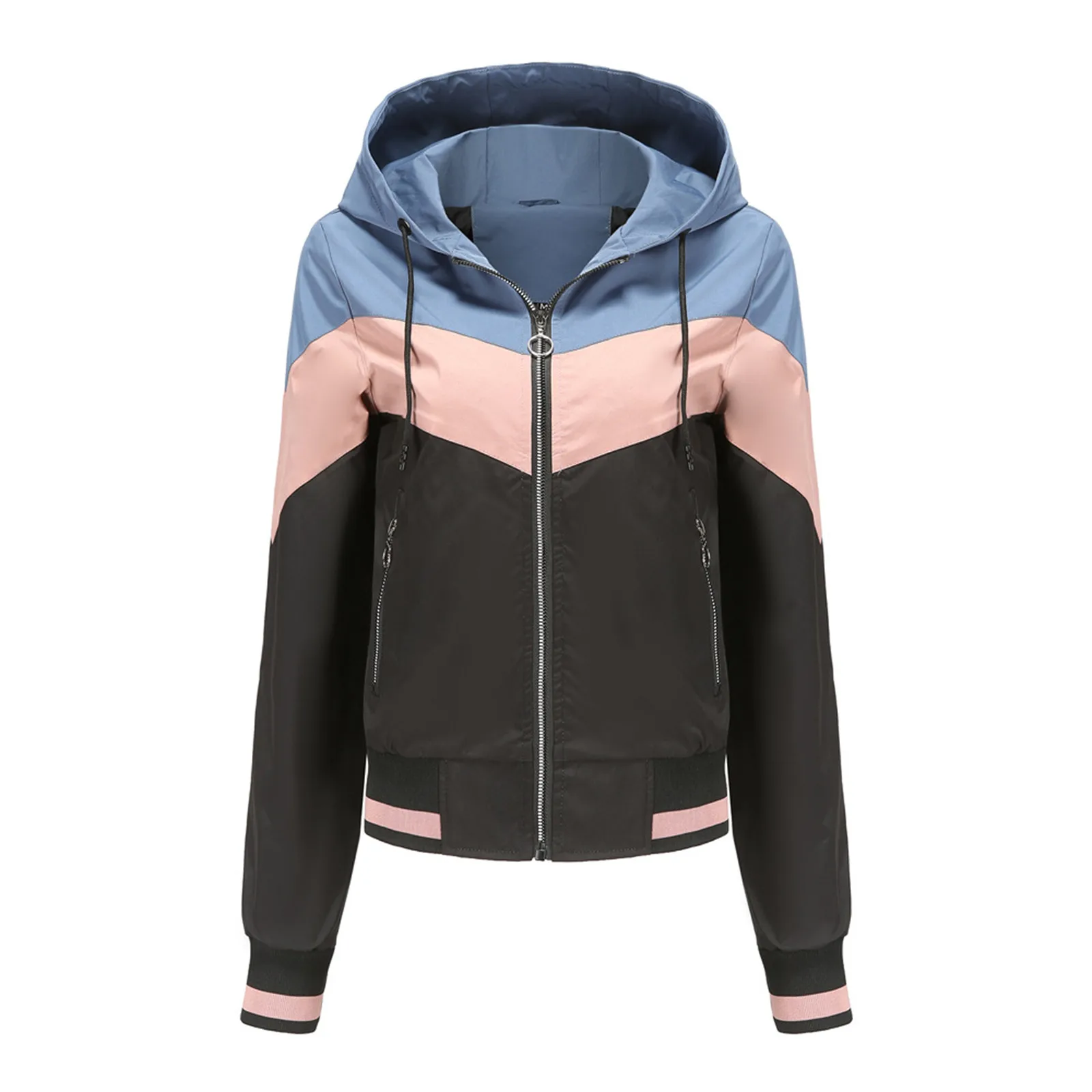 Women Hooded Jacket High Quality Autumn Ladies Hooded Jacket Outdoor Raincoat Colorblock Drawstring Jacket Куртка Женская
Women Hooded Jacket High Quality Autumn Ladies Hooded Jacket Outdoor Raincoat Colorblock Drawstring Jacket Куртка Женская