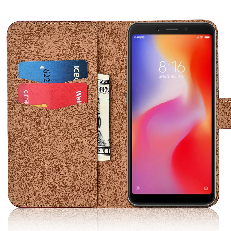 Чехол-книжка для Xiaomi Redmi 6 6A кожаный | Мобильные телефоны и аксессуары
