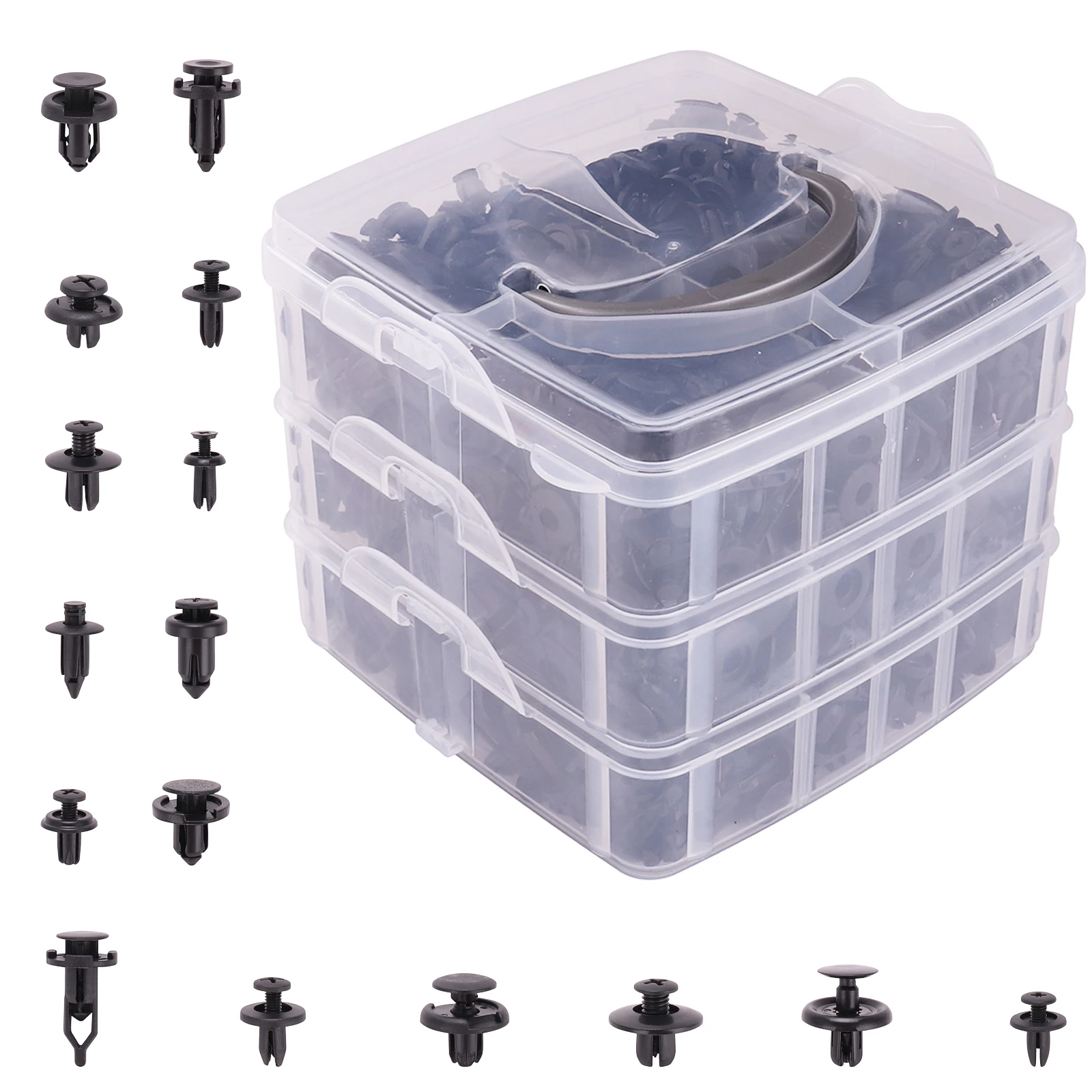 620PCS 16 Sizes Fender Clips Nylon Bumper Fender Trim Panel Clips Fastener Rivet Retainer Clips for Toyota Honda GM Ford
620PCS 16 Sizes Fender Clips Nylon Bumper Fender Trim Panel Clips Fastener Rivet Retainer Clips for Toyota Honda GM Ford