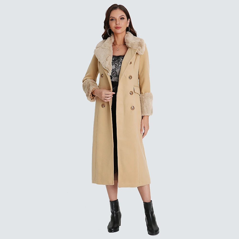 Женская зимняя куртка с отложным воротником, модель 2021 года, Женское пальто, утолщенное теплое шерстяное хлопковое коричневое меховое пальто с длинным рукавом для женщин 
Женская зимняя куртка с отложным воротником, модель 2021 года, Женское пальто, утолщенное теплое шерстяное хлопковое коричневое меховое пальто с длинным рукавом для женщин