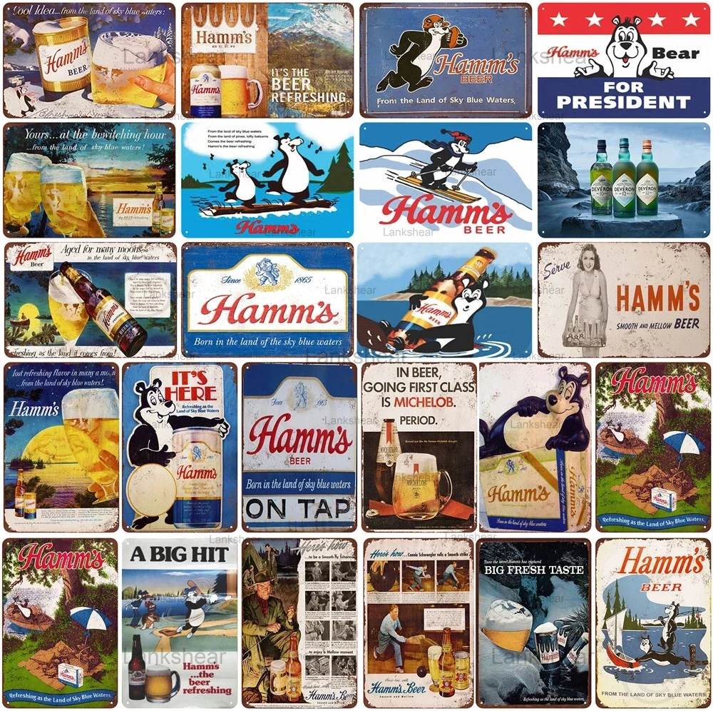 Retro Metal Signs Hamm's Beer From The Land of Sky Blue Waters Big Fresh Taste Tiki Bar Pub Club Restaurant Wall Poster Decor
Retro Metal Signs Hamm's Beer From The Land of Sky Blue Waters Big Fresh Taste Tiki Bar Pub Club Restaurant Wall Poster Decor