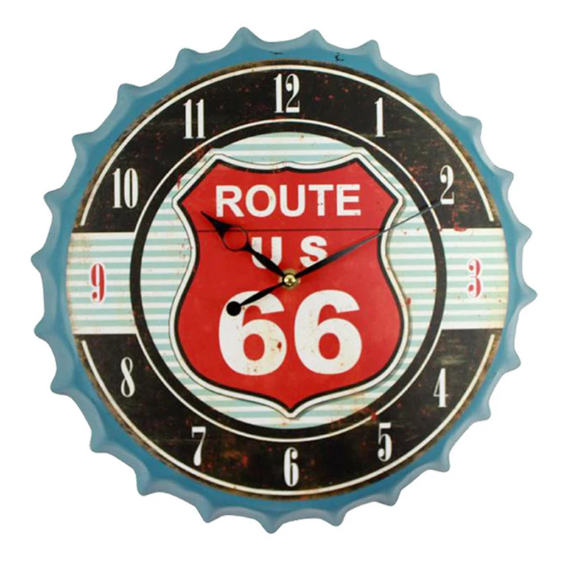 Wall Clock Retro Bottle Cap Clock Electronic Quartz Clock Mute Creative Wall Hanging Clock Home Bar Decor Iron Mental Design 
Wall Clock Retro Bottle Cap Clock Electronic Quartz Clock Mute Creative Wall Hanging Clock Home Bar Decor Iron Mental Design