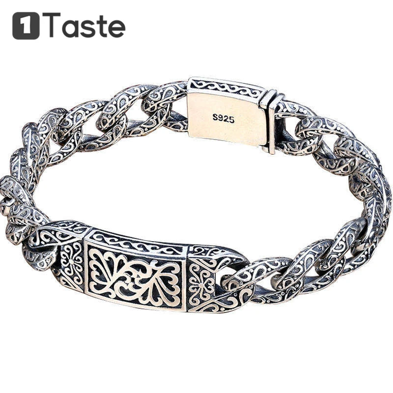 Vintage 925 Sterling Silver Thai Bracelet For Men Jewelry Chinese Ornamentation Domineering Punk Rock Hip-hop Men's Bracelets
Vintage 925 Sterling Silver Thai Bracelet For Men Jewelry Chinese Ornamentation Domineering Punk Rock Hip-hop Men's Bracelets